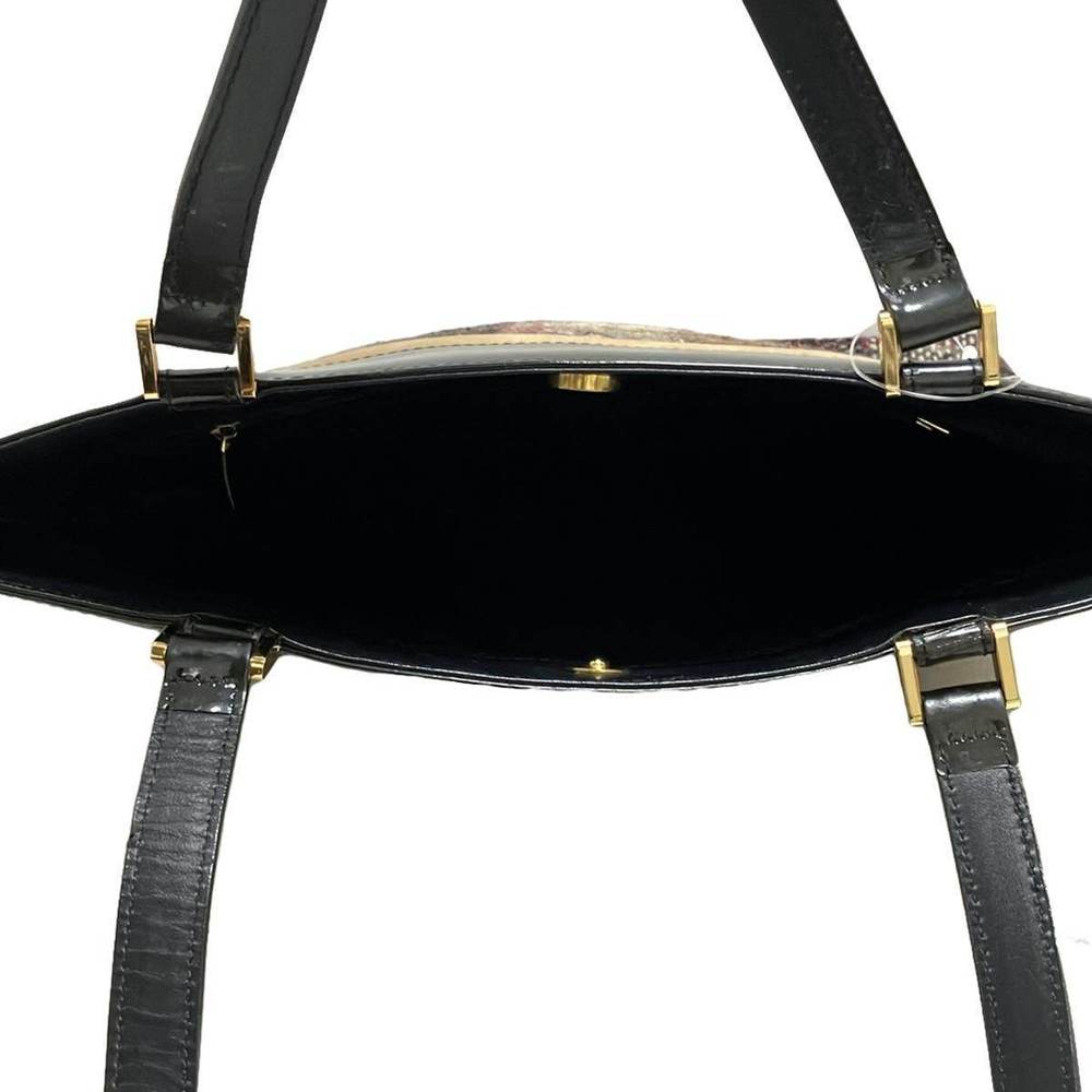 Burberry Plaid Pattern Wool Leather Shoulder Bag … - image 7